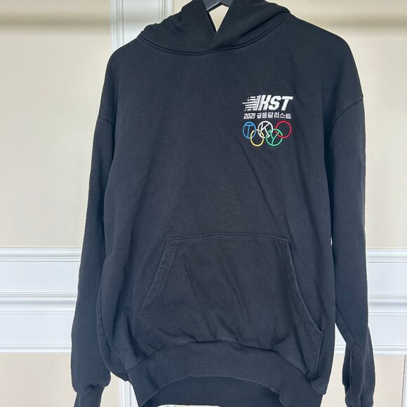 Fugazi North Korea Skate Team Men's Black Gold Medalist Hoodie Medium - Picture 1 of 3